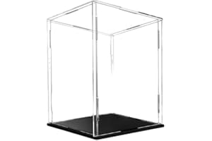 CEET Caja de exhibición Transparente de acrílico, Vitrina Multifuncional de exhibición de Colecciones a Prueba de Polvo, con Base Engrosada, para muñecas de Acción de Juguetes (10x10x16inch/25x25x40cm)