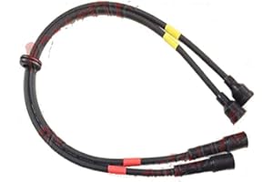 r2digital® KIT SERIE COPPIA CAVI CANDELA per BOBINA in FIBRA di CARBONIO adatti ad PANDA, 500 e 126 in SUPER SILICONE MOTORE SPORT ELABORATO CON ACCENSIONE ELETTRONICA (Cavi candela)