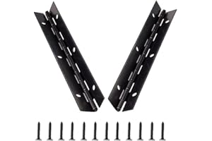 Bisagra Continua de Metal para Piano, KAIISSA 153 x 26 mm Bisagra Larga Chapada 270 Grados Bisagra Negra Abierta para Muebles para Piano, Ppuertas de Gabinete, Ventana Grande, Barco, con Tornillos