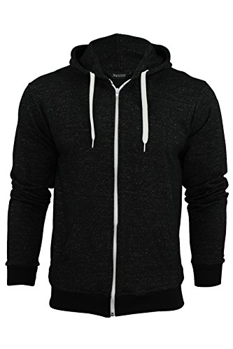 Xact Clothing Sudadera con capucha para hombre negro Black Fleck XX-Large