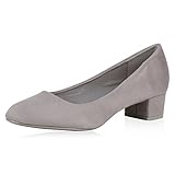  SCARPE VITA Klassische Damen Pumps Wildleder-Optik Schuhe Kitten Heels Business Absatzschuhe Elegante Abendschuhe Basic 163417 Grau 41