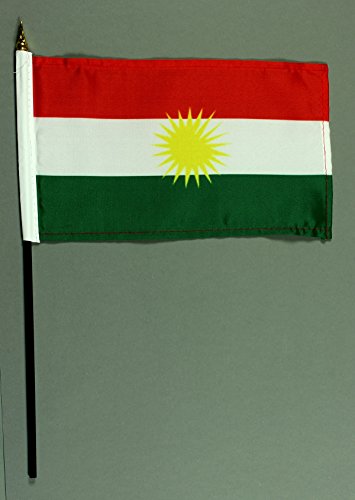 Tischflagge Kurdistan 15×25 cm (S) mit Poly – Tischflaggenständer 37 cm Höhe, sehr standfest - 2