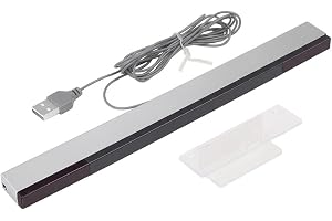 USB-sensorstång, silver, trådbunden, reservstativ, plug & play | Kompatibel delfinemulator, exakt spelupplevelse, tillbehör konsol, stativ halkfri stabil, robust hållbar