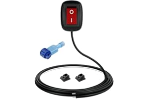 Gebildet 12V-230V/10A SPST Rosso Tipo Pasta Interruttori a Forma di Goccia di Acqua,ACCESO/SPENTO Interruttore per Fendinebbia,Barra Luminosa a LED(con 1m Cavo)