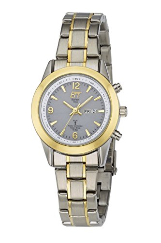 Eco Tech Time Solar Drive Funk Gobi Damenuhr ELS-11266-11M, Edelstahl Armbanduhr Bicolor Eco Tech Time Solar Drive Funk Gobi Damenuhr ELS-11266-11M, Edelstahl Armbanduhr Bicolor