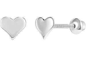 AoedeJ Sterling Silver Stud Earrings for Women Flat Back Earrings Sterling Silver Kids Earrings Screw Back Toddler Earrings for Girls