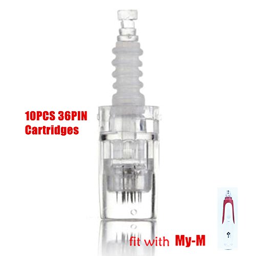 MISSAMMY Beauty Rechargeable Electric Derma Stamp Auto Micro Needling Pen with Bayonet Coupling Needle cartridge (10pcs 36needles Bayonet Coupling)
