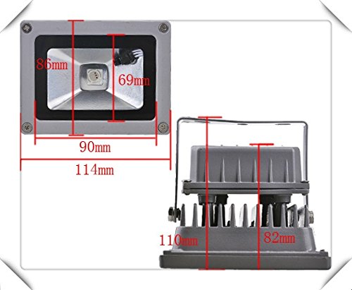 MVPower® 2 St. 10W RGB LED Strahler Wasserdicht IP65 In- und Outdoor Grau Gehäuse mit Fernbedienung Memory Funktion Farbwechsel LED-Fluter Scheinwerfer Außenbeleuchtung - 7