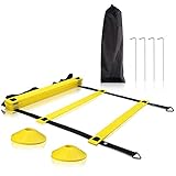 ♦Oportunidades deportivas: Los productos de la escalera de entrenamiento son perfectos para una variedad de aplicaciones: entrenamiento deportivo, fútbol, entrenamiento de baloncesto, tenis, bádminton, fútbol, etc.