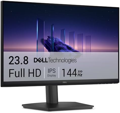 Dell 24 Monitor - SE2426HS, Full HD (1920x1080), 144Hz, IPS, 1ms MPRT, AMD FreeSync, Regolabile in Altezza, VESA (100x100mm), 2 HDMI, 3 Anni di Garanzia, Nero
