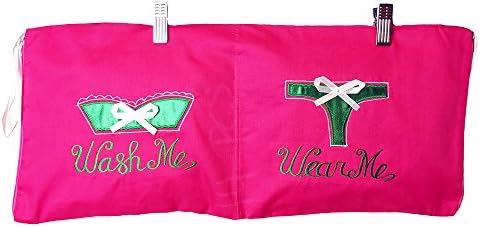 Wash Me / Wear Me Lingerie Travel Bag Offer Buy Two Get One White Free (Pink Green)