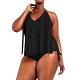 Moserian Damen Plus Size Einteiler Bikini Monokini Bademode Strand Badeanzug