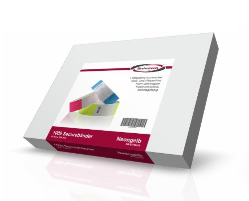 linie zwo Lot de 100 bracelets d'identification Tyvek® 19 mm, diverses couleurs disponibles
