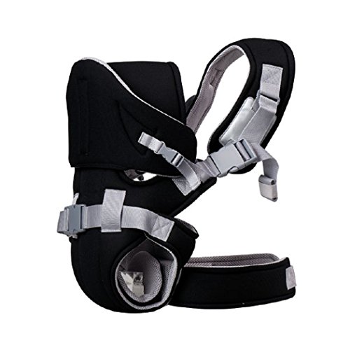 YIBOO Baby Adjustable Safe Cotton Infant Baby Carrier(Black)