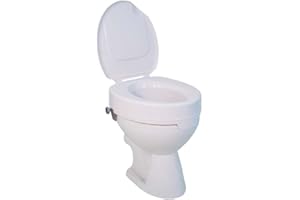 Drive Medical Rehausseur de toilettes avec couvercle, Ticco 2 G, Blanc