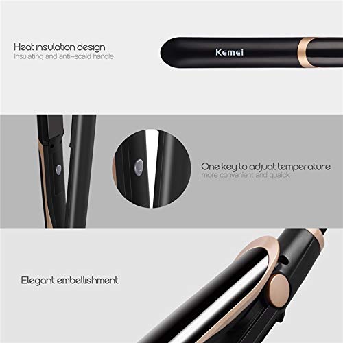 YERGHJ Infrared Hair Straightener Curler Ceramic 3D Floating Wide Plate Flat Iron LED Digital Hair Curling Straightening