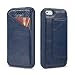 Produktbild Coollee Hülle für Apple iPhone SE/iPhone 5S/5 - Wallet Echt Leder Lederhülle mit [Kartenfach] [Standing] Ledertasche Slim Fit 360 Grad Schutzhülle Echtleder im Klapphülle Brieftasche Flip Case TPU Silikon Soft Etui Handyhülle Magnetischen Verschluss Bumper Ledercase, Blau