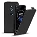 Produktbild Conie Flip Hülle kompatibel mit Sony Xperia XZ2, PU Ledertasche in Schwarz klappbare Handyhülle innen weich gefüttert
