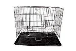 pet zone India Easy to Move with Removable Tray Iron Cage for Dog & Rabbit 18 Inch Sky Blue