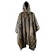 Produktbild Jinxuny Wiederverwendbarer Regenmantel Wasserdicht Tragbarer Regenmantel Kapuze Winddicht Regenponcho Resistent Poncho mit Kapuze und Ärmeln für Männer Frauen Outdoor Aktivitäten, Dschungel-Camouflage