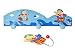 Set of 2 Single & Triple Wooden Blue Pirate Themed Coat Hooks Wall Hooks for Boys Pirate Themed Nursery or Bedroom