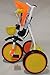 Kyootsi Pedal Trike Tricycle for Baby with Push Bar and Basket - Foldable for Easy Transport - Kid's Child's First Trike or Use the Handle to Help Them Along - RED OR ORANGE (Orange)
