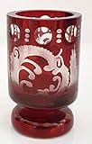 Antik Glas Vase Becher Antik Glas Egermann kleine Vase Schnapsglas Likörglas böhmisches Glas rubin rot Sammler Glas gebraucht Zustand wie neu Höhe ca. 8,5 cm