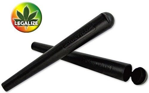 4x SAVERETTE Zigaretten- / Joint-Hülle schwarz KingSize 110mm Clipdeckel wasserdicht feuerfest inkl. Rasta-Smilie-Button - Jointhülle Jointtube (4x 110mm ohne Motiv)