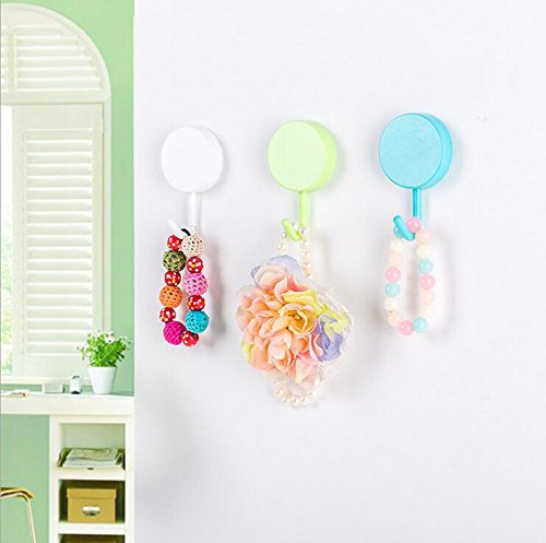 CAOLATOR Klein Kunststoffhaken Selbstklebend Haken Self Adhesive Sticky Hooks Zufällige Farbe 2 Stück - 2