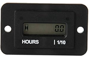 FOUNDOWN Betriebsstundenzähler Digitaler Gleichstromgenerator Betriebsstundenzähler Zurücksetzen möglich Diesel Benzinmotor Schneemobil Motorrad LCD Betriebsstundenzähler Wasserdicht 4.5-90V