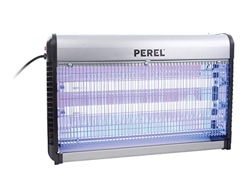 Perel GIK09N Insektenvernichter Insektenlampe mit UV-Lampe 30W (2x 15W) und 100m² Reichweite