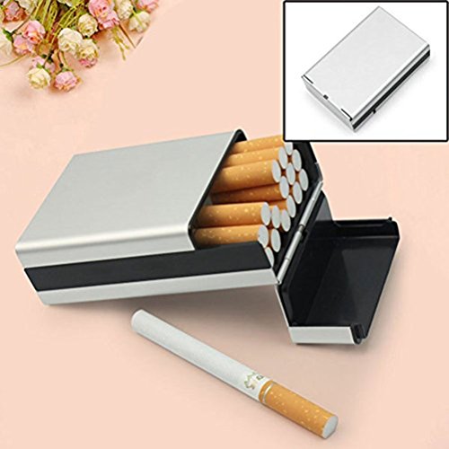 OULII Zigaretten-Etui Zigarette Zigarre schützende Deckel (Silber) - 2