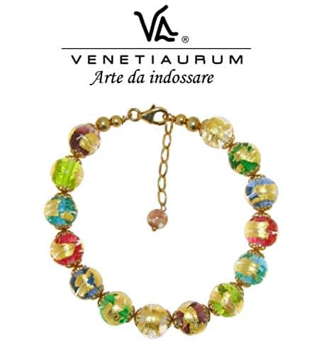 Venetiaurum - Bracciale per Donna Con Perle In Vetro Originale Di Murano E Argento 925