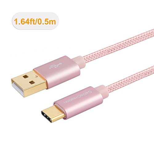 CableCreation USB-Kabel 48,7 cm geflochten Typ C (USB-C) auf Standard USB-A-Kabel für Nexus 5X/6P, OnePlus, LG G5, das neue MacBook 12 Zoll (30,5 cm), Google ChromeBook Pixel, Lumia 950/950 XL usw, Rosa goldfarben [56 K Ohm Widerstand] - 2