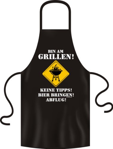 Grillschürze „Bin am Grillen! Keine Tipps! Bier bringen! Abflug“