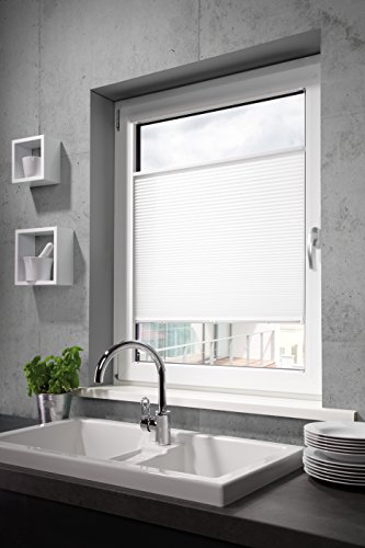 mydeco® 75×130 cm [BxH] in weiß – Waben- Plissee Jalousie ohne bohren, Rollo für innen incl. Klemmträger (Klemmfix) – Sonnenschutz, Sichtschutz für Fenster - 7