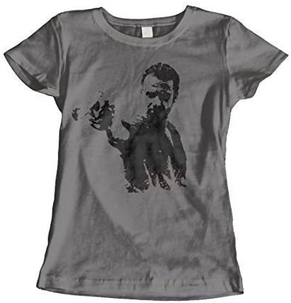 The Walking Dead inspired Rick Grimes ladies t-shirt (Charcoal/Cherry red) (Small (UK 8-10), Charcoal)