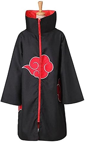 Naruto Akatsuki Cosplay Halloweem Christmas Party Uchiha Itachi Costume Cloak with Headband (L)