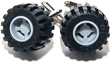 Grey Genuine Lego Brick Wheel Cufflinks
