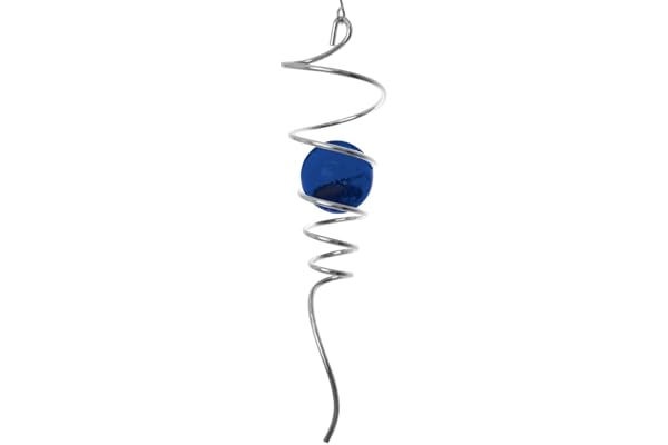 CIM Mobile - Spirale Tail Blue - Dimensions: 7,5 x 28 cm, Bille: Ø 5 cm - avec Suspension et Bille en Verre Bleue