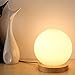 Produktbild XHOPOS HOME Tischleuchte Tischlampe minimalistische Glas Kreativität wenig Nachtlichter Schlafzimmer Leselampen Nachttischlampe Orb Holz Lampen Rund 12 Cm 7W LED Mini) Tastenschalter