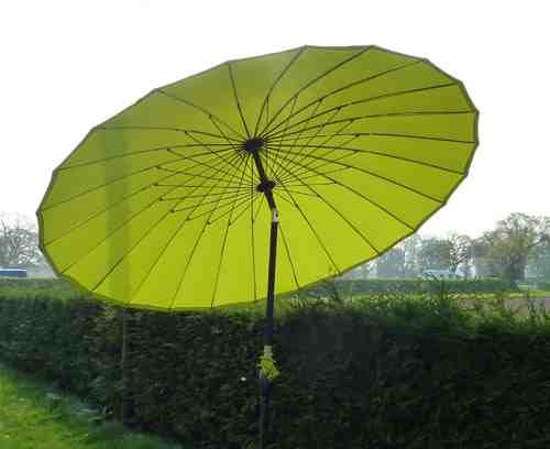 Shanghai Garden Sonnenschirm, 2,7 m, Limettengrün, Schirm mit Kurbel