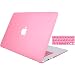 Produktbild STONG Matte Gummierte Harte Schutzhülle für Macbook Air 13'' Hülle Cover Schale Schutz Hülle Tasche Silicon Case Shell Hard Plastik mattiert SchutzTasche + tpu Tastatur-Schutzfolie (Rosa)
