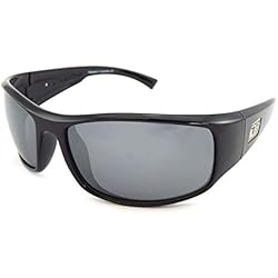 Dirty Dog 53340 ampol Color Negro Brillante Bozal Wrap gafas de sol polarizadas lente categor