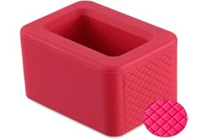 ISKIP Car Seat Belt Buckle Holder, Booster Seatbelt Retainer Silicone Seat Belt Card Bracket Holder-Makes Receptacle Stand Upright for Easily Buckling (Red)