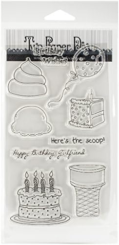 Two Paper Divas Rubber Clear Stamps 8.5-inch x 4.5-inch, Birthday Wishes