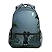 Produktbild Rucksack mit Elefantenhund, Meditat, Mond, wasserdicht, Schulranzen, Turnbeutel, Sommer, Nacht, Wald, Bäume, Fluss, Laptop-Tasche, Outdoor, Reisetasche für Kinder, Jungen, Mädchen, Damen und Herren