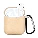 Produktbild Wanshop Kompatibel für AirPods Schutzhüllen-Silikonhülle mit Karabiner Perfekte Passform,Kratzfest, Soft Skin Silikon-Schutz-Hülle für Apple AirPods Case (Gold)