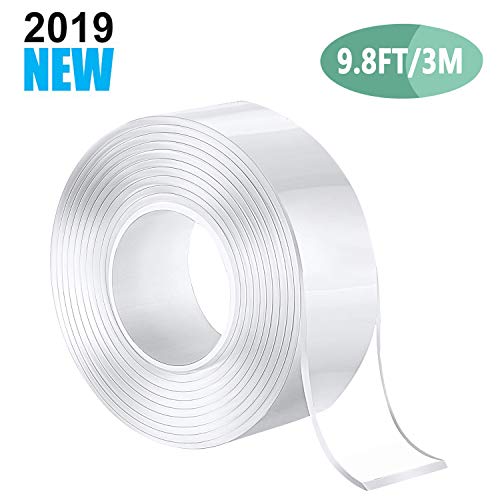 Preisvergleich Produktbild BeYself Multifunktionales Doppelseitiges Klebeband Wiederverwendbares Klebstoff Klebeband Spurlos Waschbar Klebeband Transparent Gel Klebeband (9.8ft / 3M)