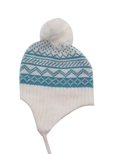 BNWT boys blue warm winter fairisle bobble hat 6-12 months